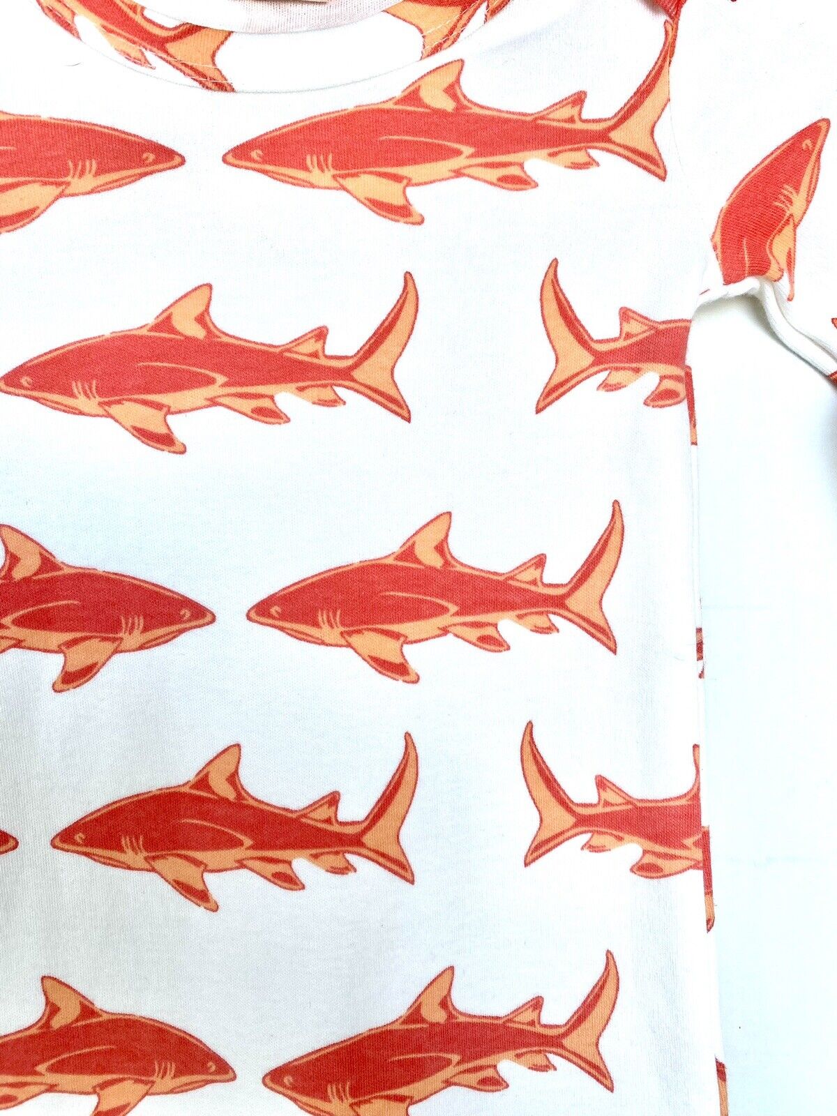 Kate Quinn Organic Cotton Footie Retail $38 Price $26 3-6 M Orange Shark