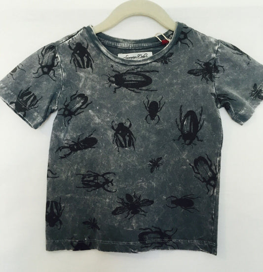 Sovereign Code LA Gray Beetle Bug Distressed Wash Tee Shirt NWT. Size 2T $18