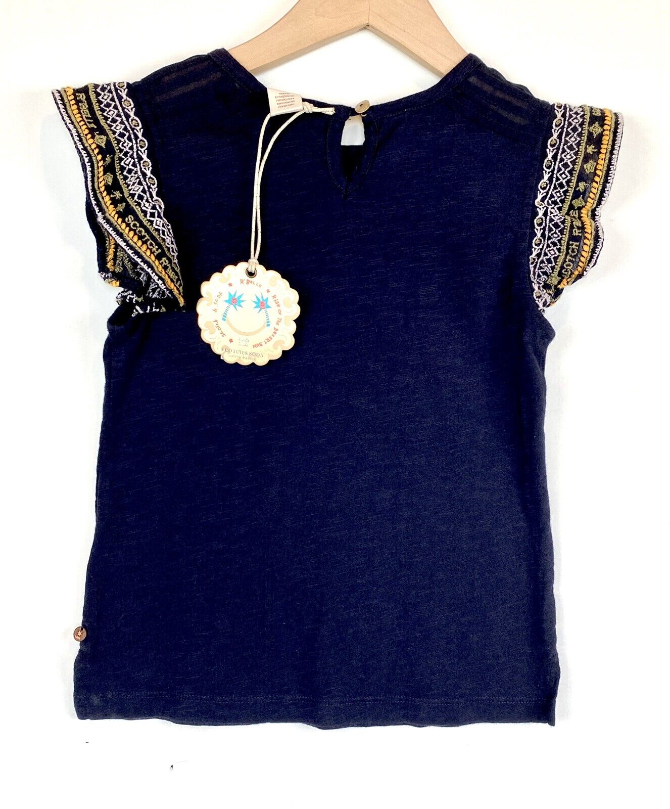Scotch R'Belle Flutter Sleeve Embroidered Top NWT Age 6 Retail $72 Price $48