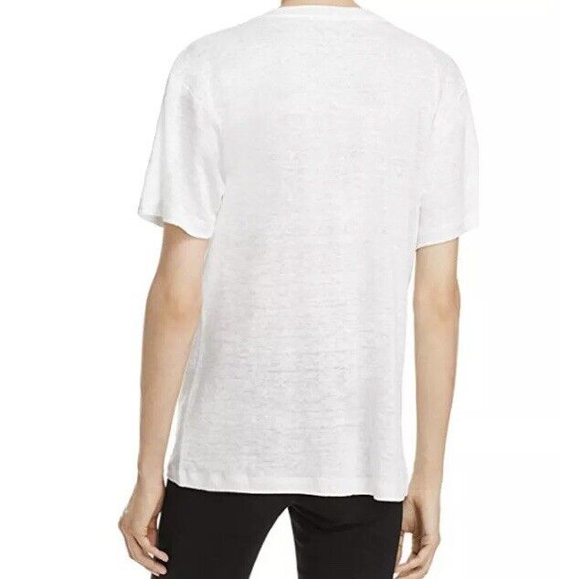 BannerDay Ivory Linen Embroidered T-Shirt Top S (2) Retail $172 Price $45 NWT