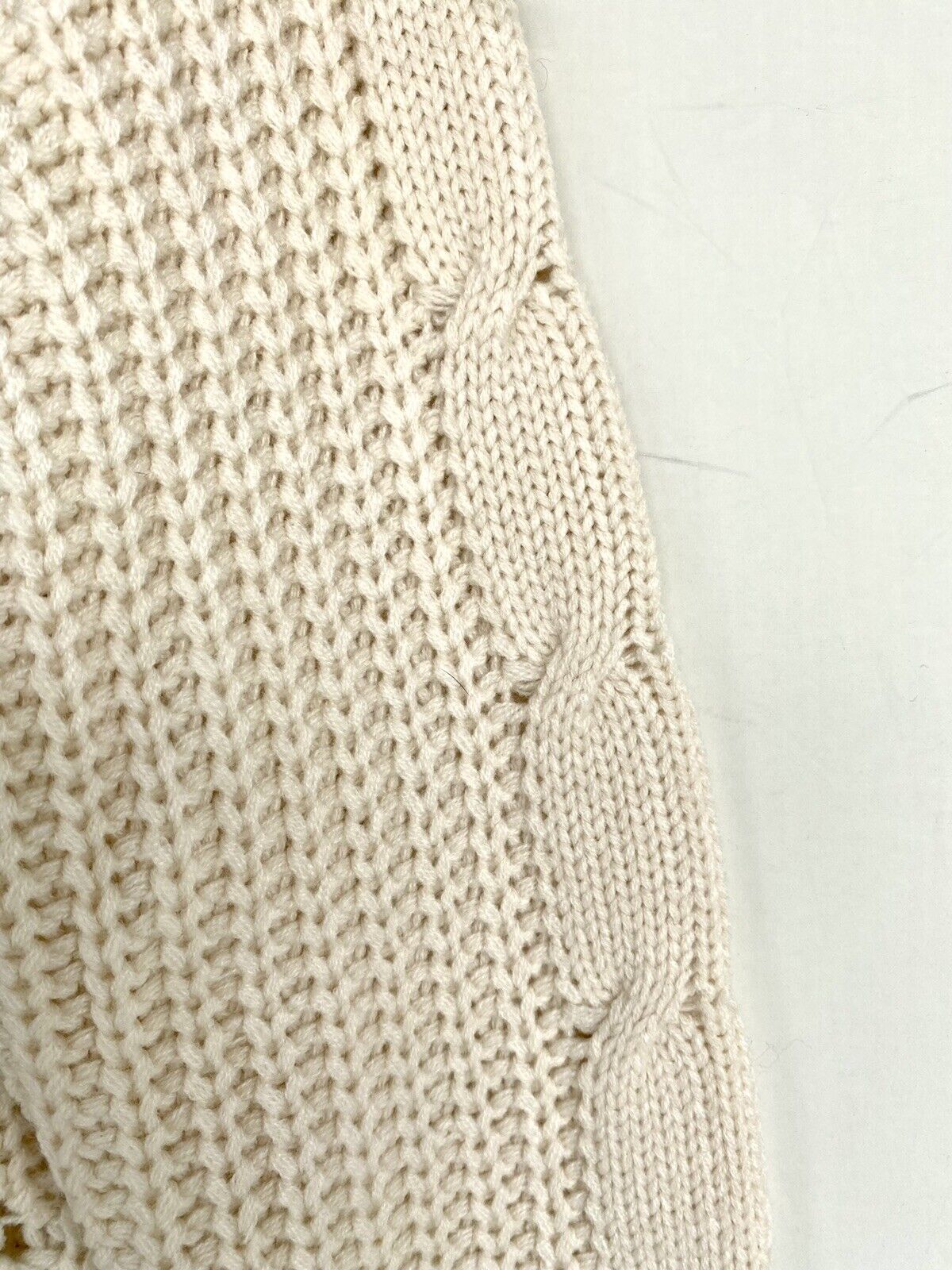 Aqua Cream Chunky Knit Open Front Cardigan Cable Retail $78 Price $39 M NWT