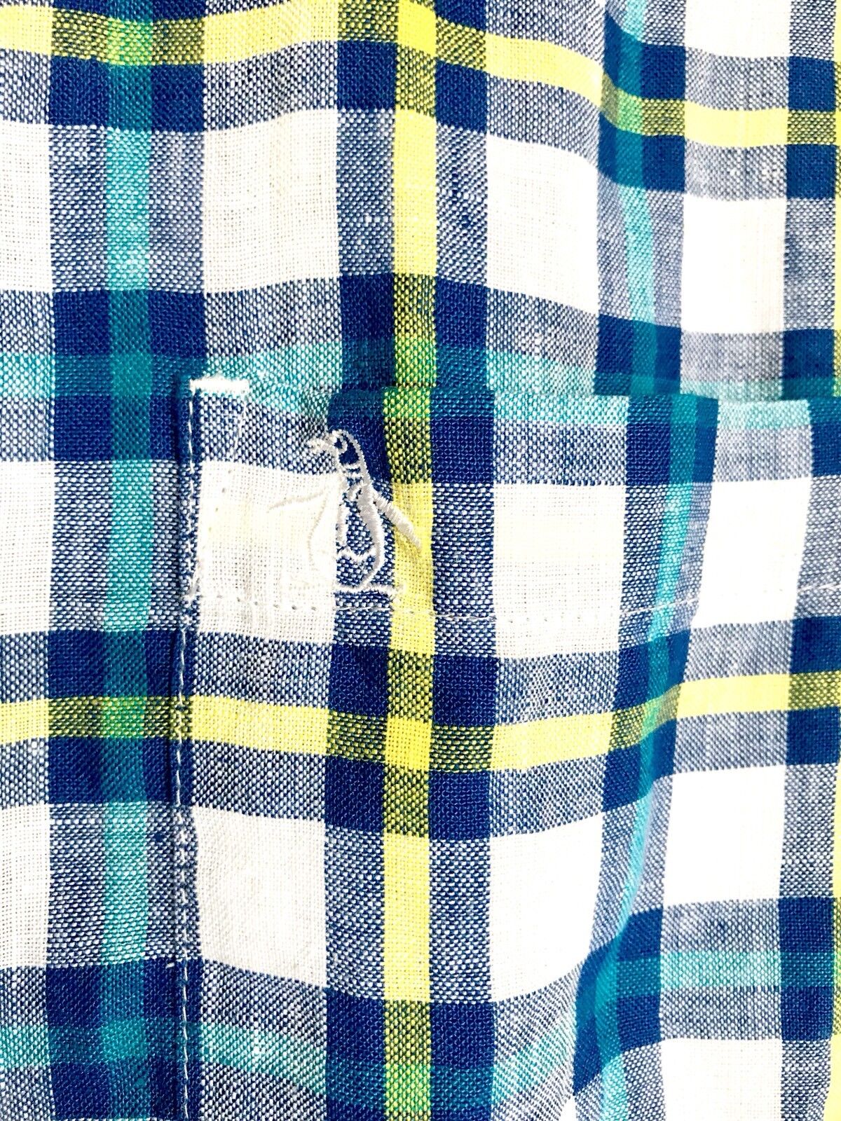 NWT Penguin Mens Sz Small Slim Fit SS Shirt Retail $79 Price $45 Plaid Linen
