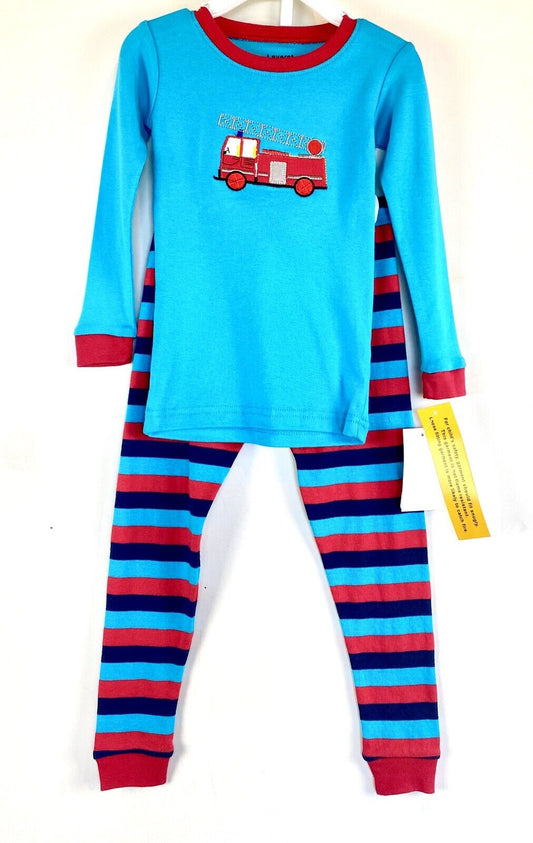 Leveret Appliqué Firetruck Striped PJ’s Age 3 Price $19.50 NWT