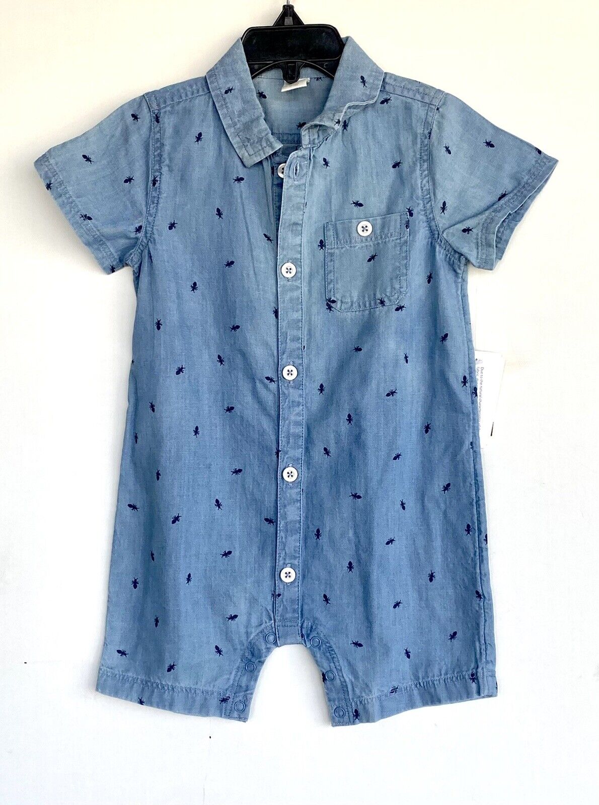 Tucker + Tate NWT Bug Chambray Blue Romper Retail $35 Price $29 18M