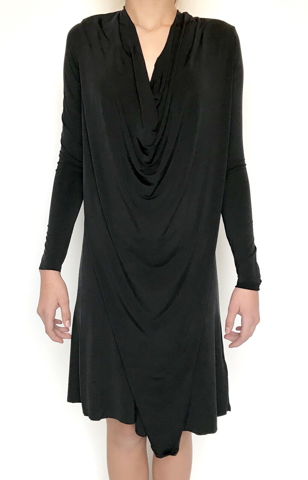 AllSaints Amei LS Black Dress. Retails $215 Price $98 NWT Silky Stretch Size S