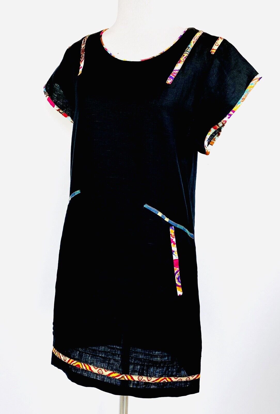 Amaran Linen Black  Dress Retail $109 Price $49 Size Small NWOT