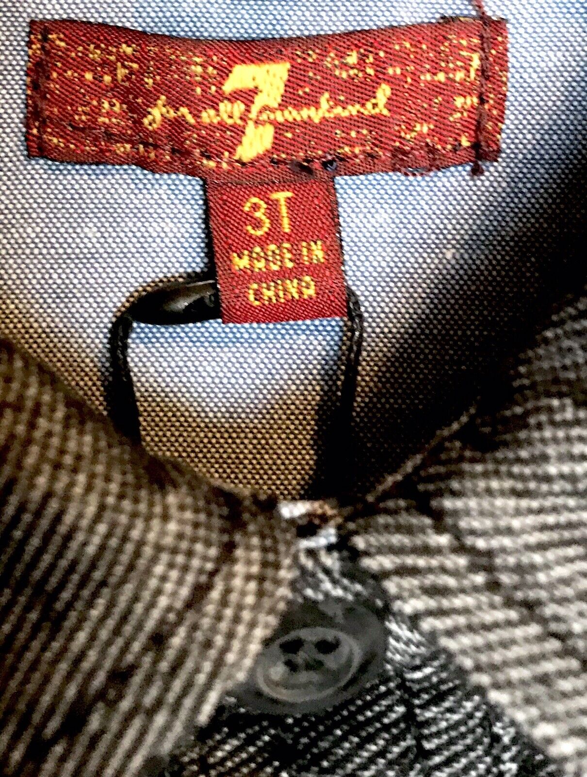 7 For All Mankind Boys Button Up Black Shirt 3T NWT Retail $50 Price $22