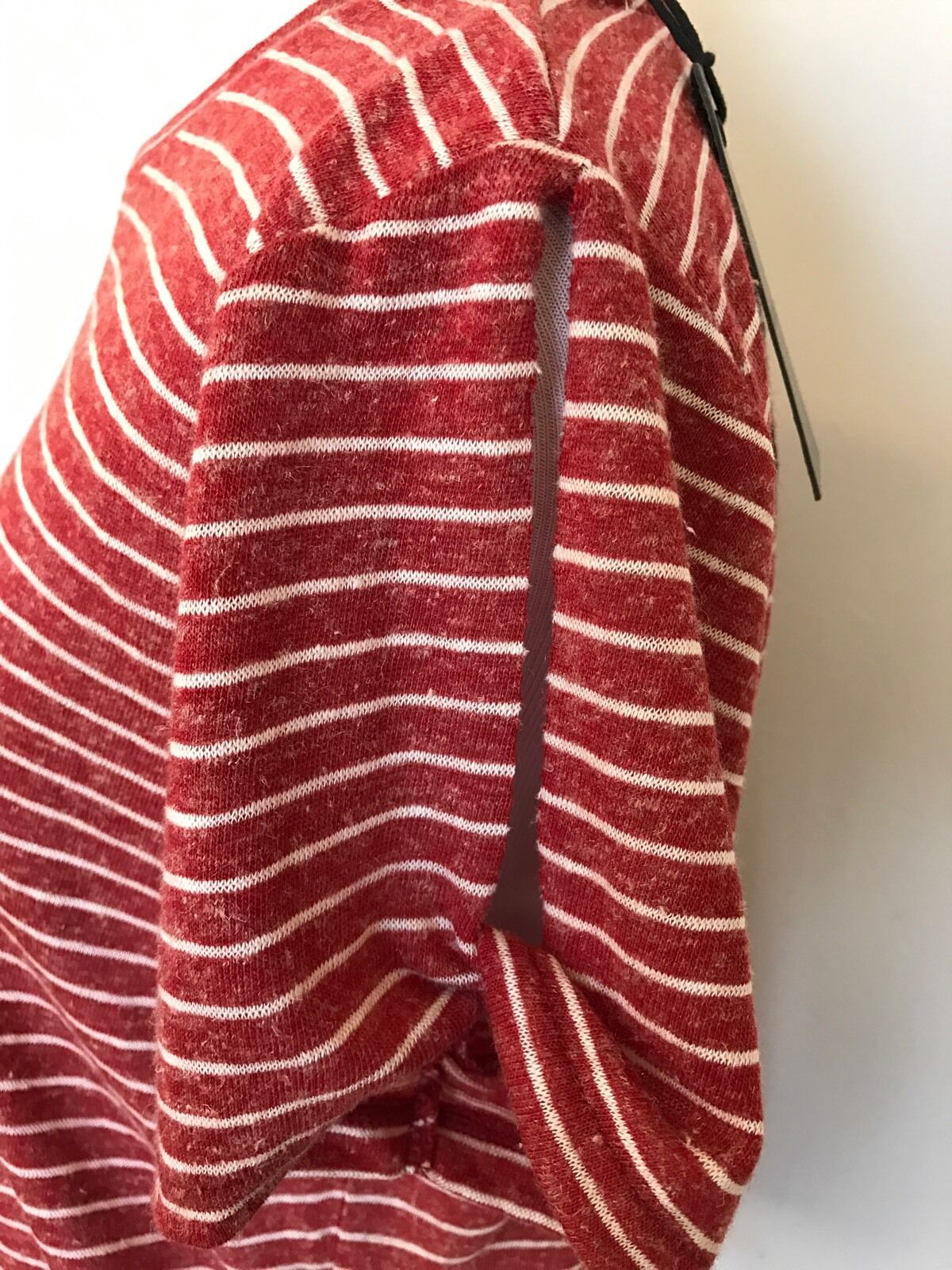 AllSaints Mazzy Red Stripe Linen Mix Tee NWT Retail $65 Price $35 Size M