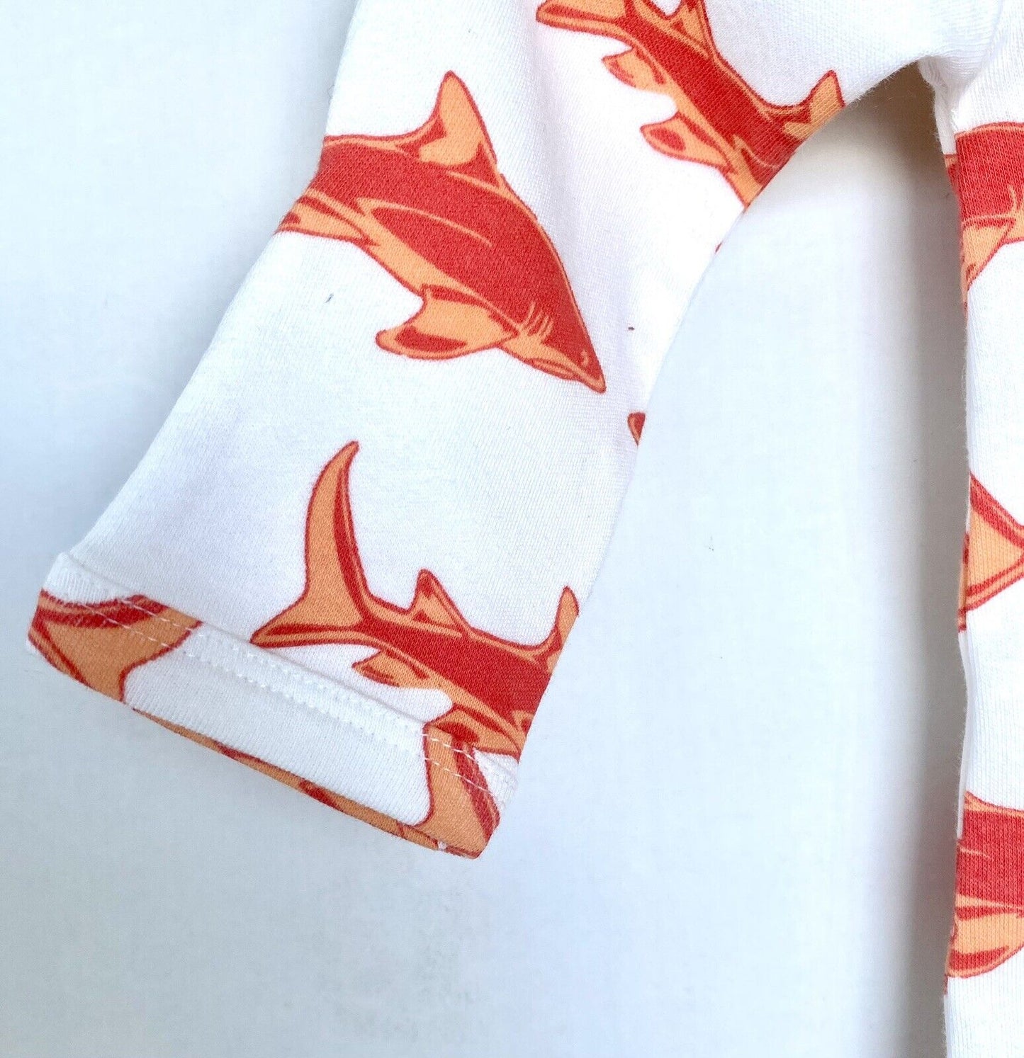 Kate Quinn Organic Cotton Footie Retail $38 Price $26 3-6 M Orange Shark