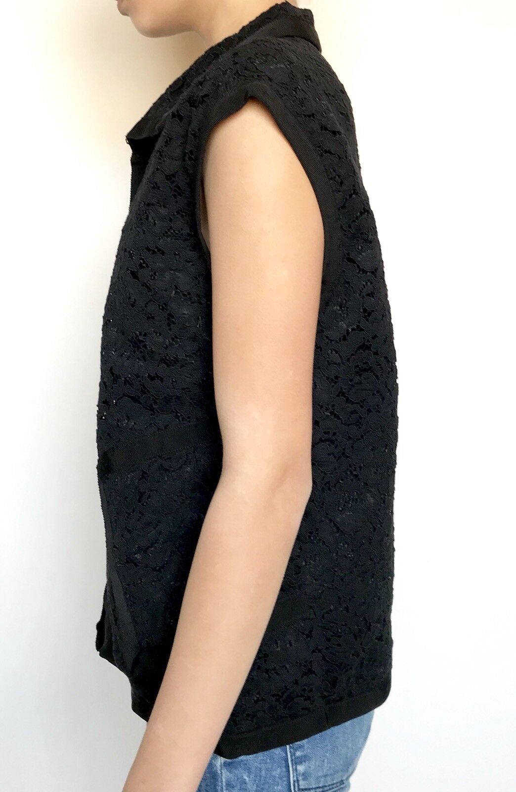 Carolina Herrera Black Lace Waistcoat Top. NWT Retail $600 Price $245 Size S