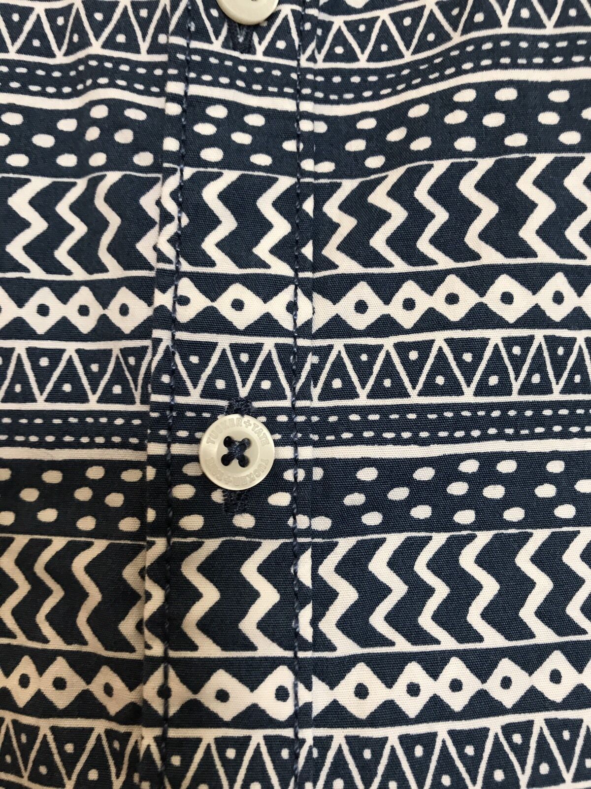 Tucker + Tate  Navy Blue Geo Stripe Shirt. NWT Retails $32 Price $23 Age 3