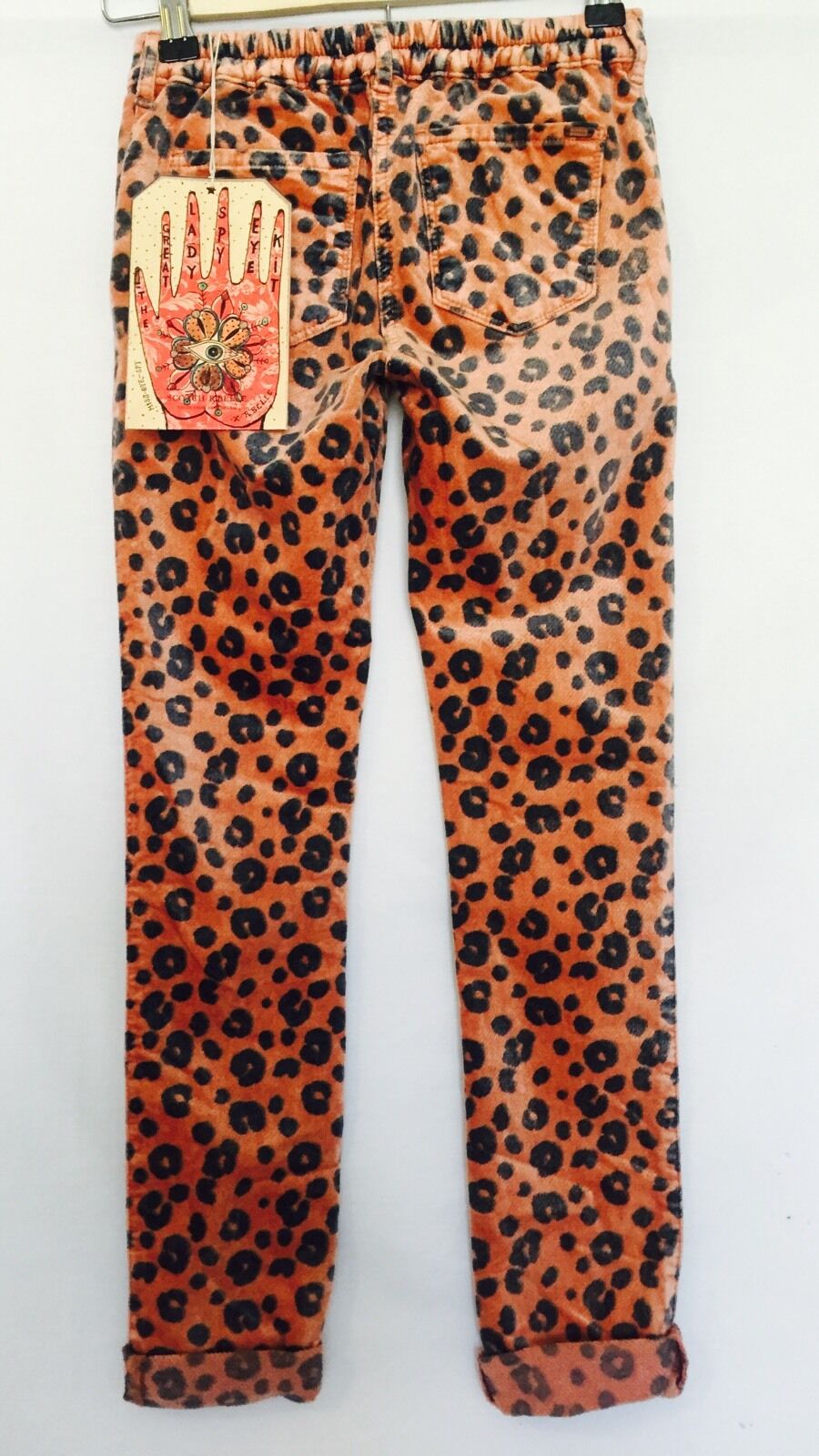 Scotch R'Belle Velvet Feel Coral Leopard Pants NWT Age 10 Retails $99 Price $38