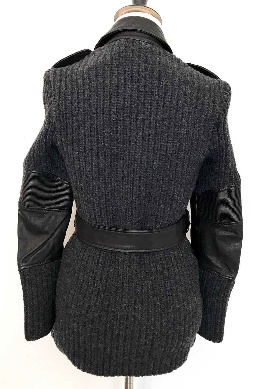 AllSaints Denell Black Leather & Knit Jacket.NWT Retail $725 Price $450 Size 00