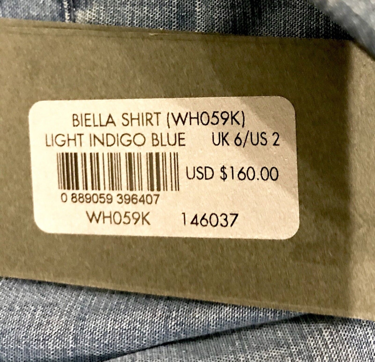 AllSaints Biella Light Denim Shirt NWT Retail $160 Price $75 Size 2 All Saints