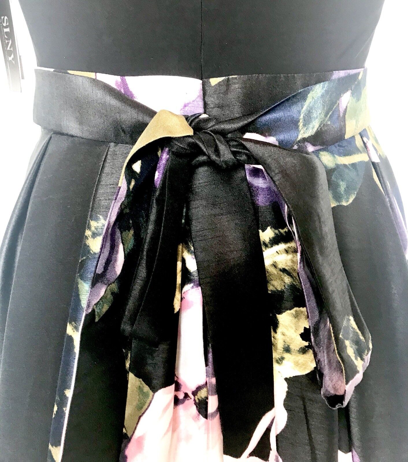SNLY Black Bead Neck Gown. Floral Skirt. NWT Price $78 Size 10
