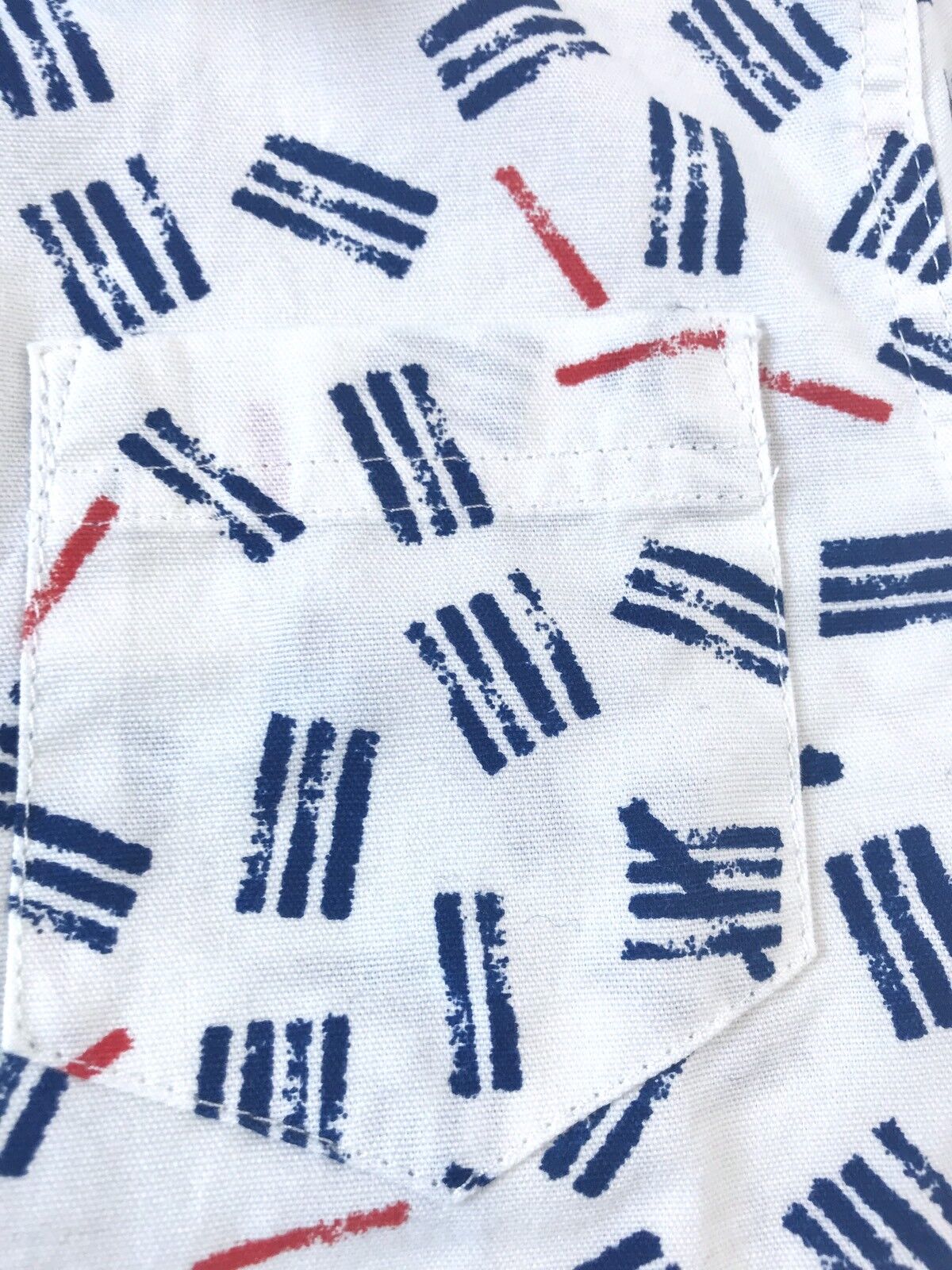 Tucker + Tate  Ivory Blue Number Marks Shirt  Retail $35 Price $25  Age 6 NWT