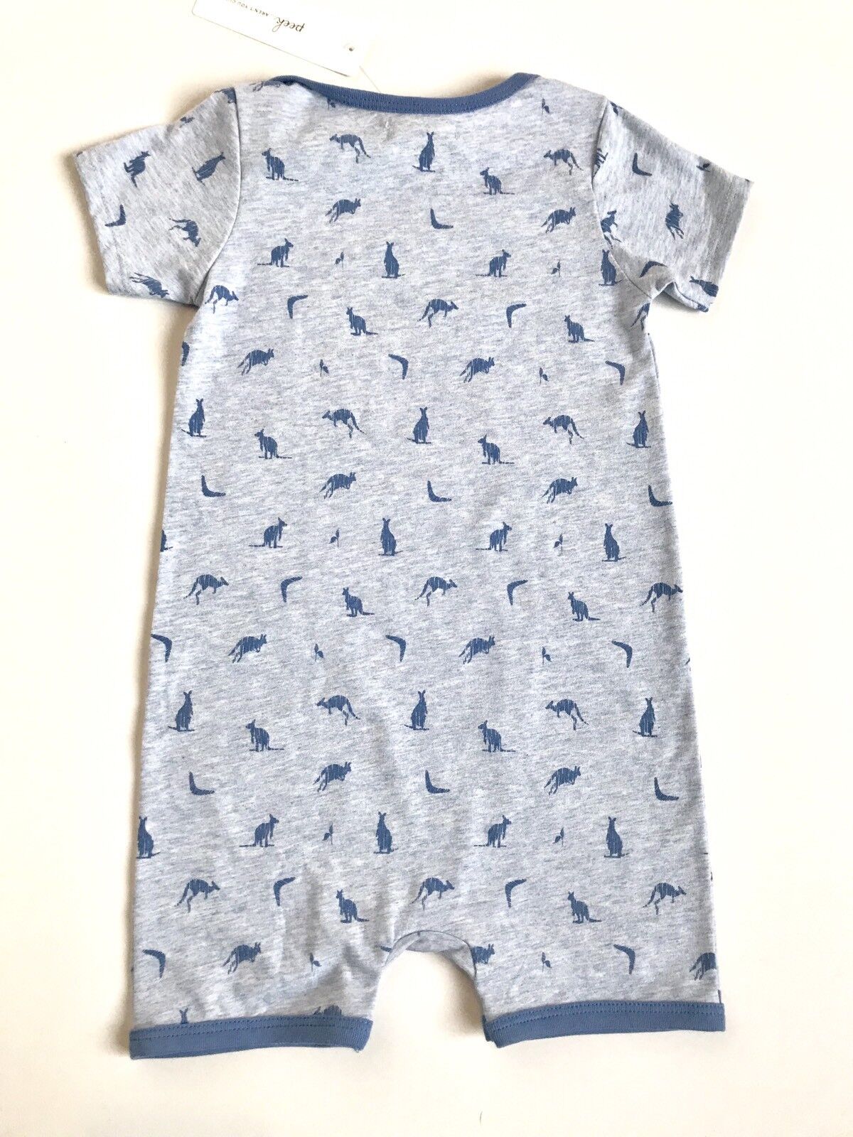 Peek Blue Kangaroo Hemsworth Romper NWT . 12-24 Month. Retails $34 Price $20.40