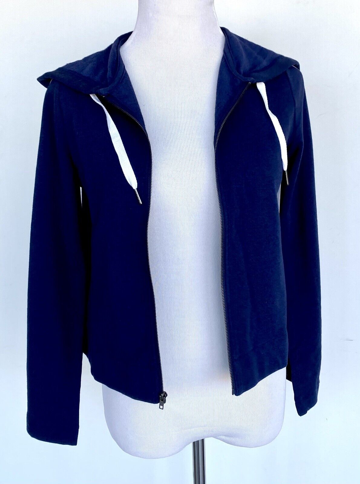 Splendid Hoodie Zip Jacket Navy Bell Sleeve With Stripes Retail $88 Price $39 S