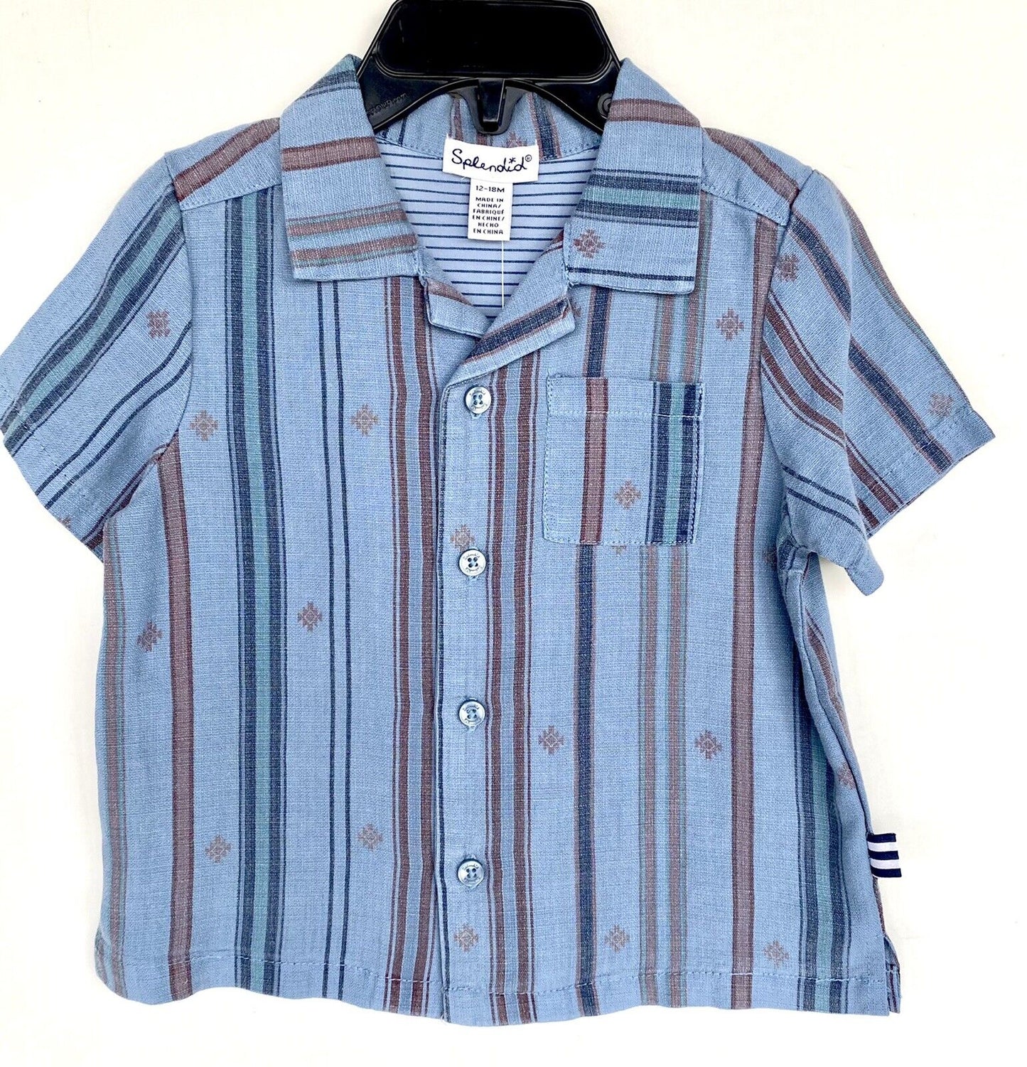Splendid Soft Linen Shirt & Shorts Set  Retail $60 Price $41 NWT 12-18 M