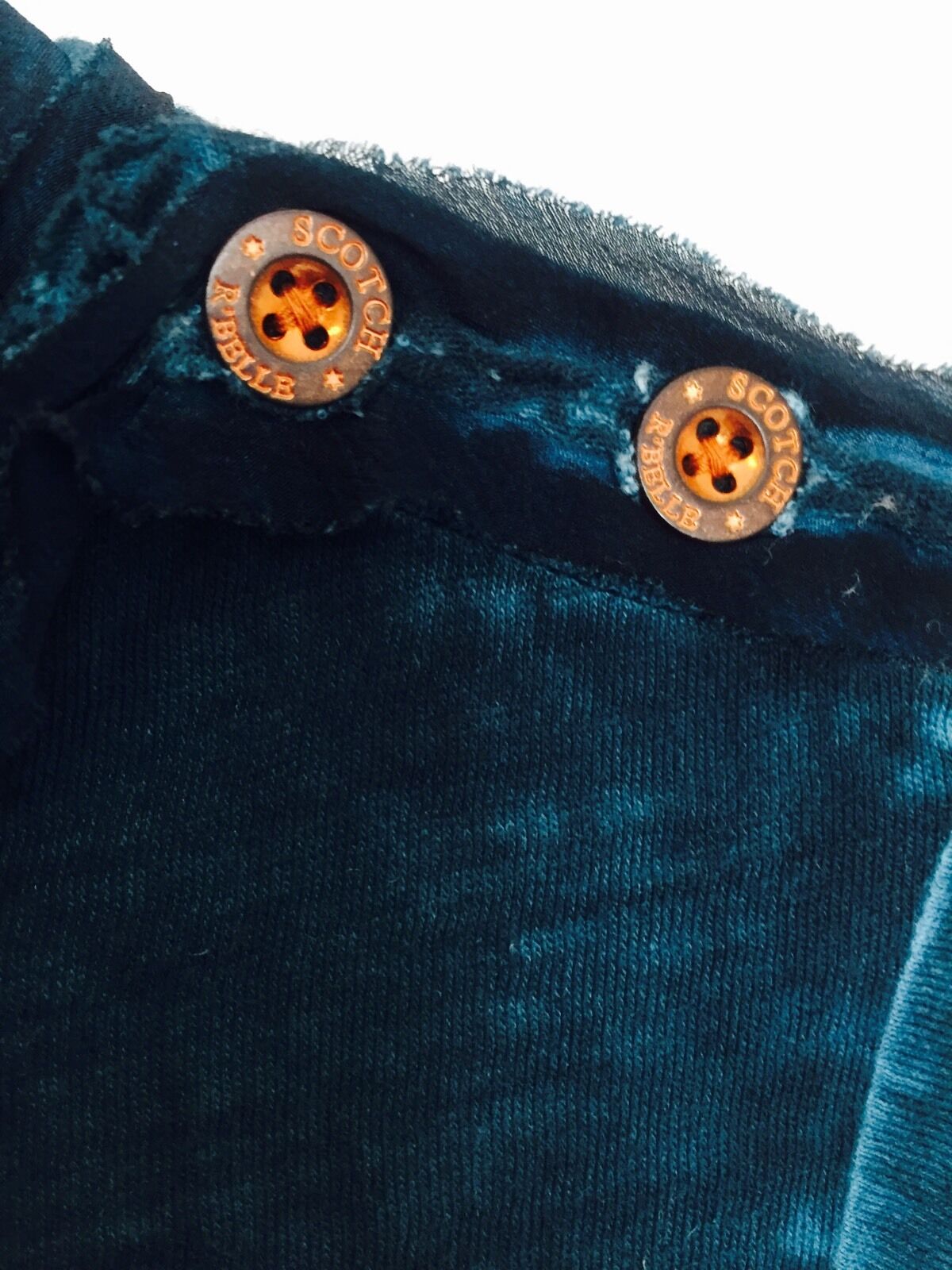 Scotch R'Belle Dark Teal & Gold Shirt.NWT Age 12 Retail $51 Price $32