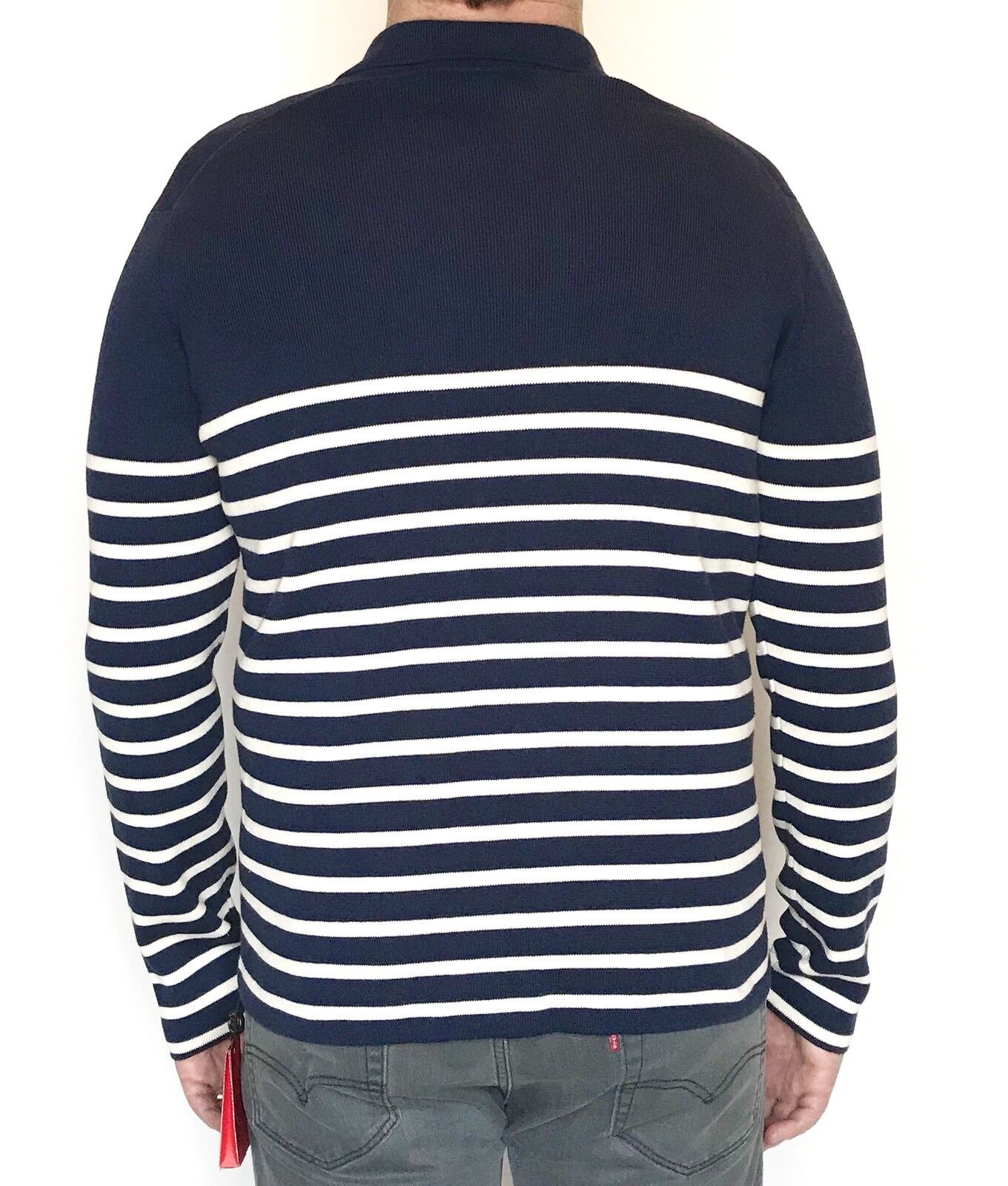 Carolina Herrera Navy Blue & White Cardigan Retail $220  Price $148 NWT Size XL