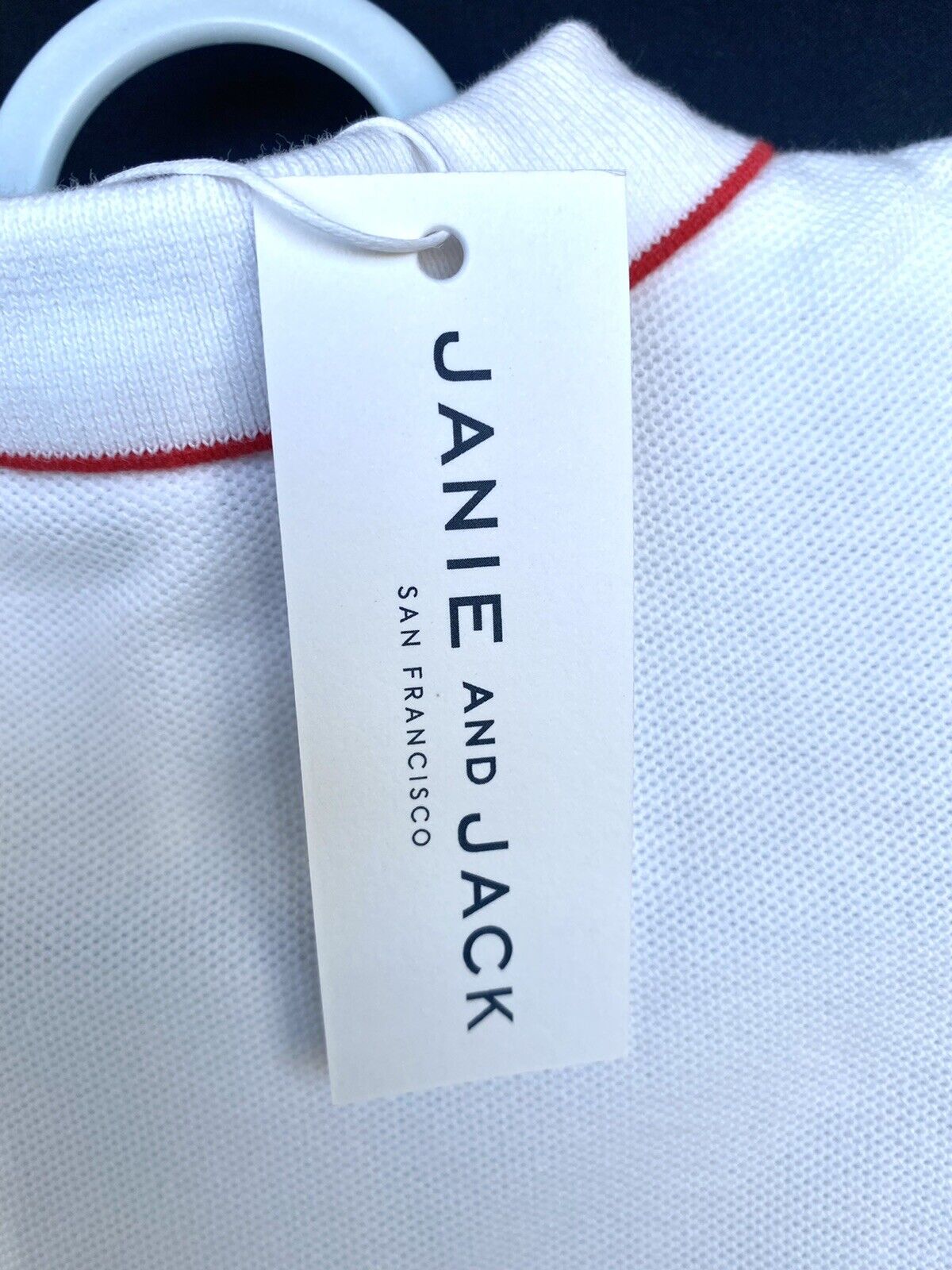 Janie And Jack Flag Pique Polo Bodysuit 3-6 M Price $26 NEW White