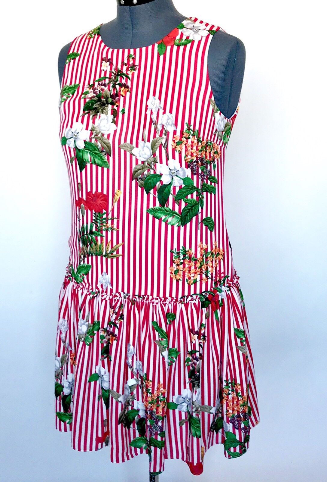 Nicole Miller Studio Red & White Stripe Dress. NWT Retail $89 Price $49 Size 12