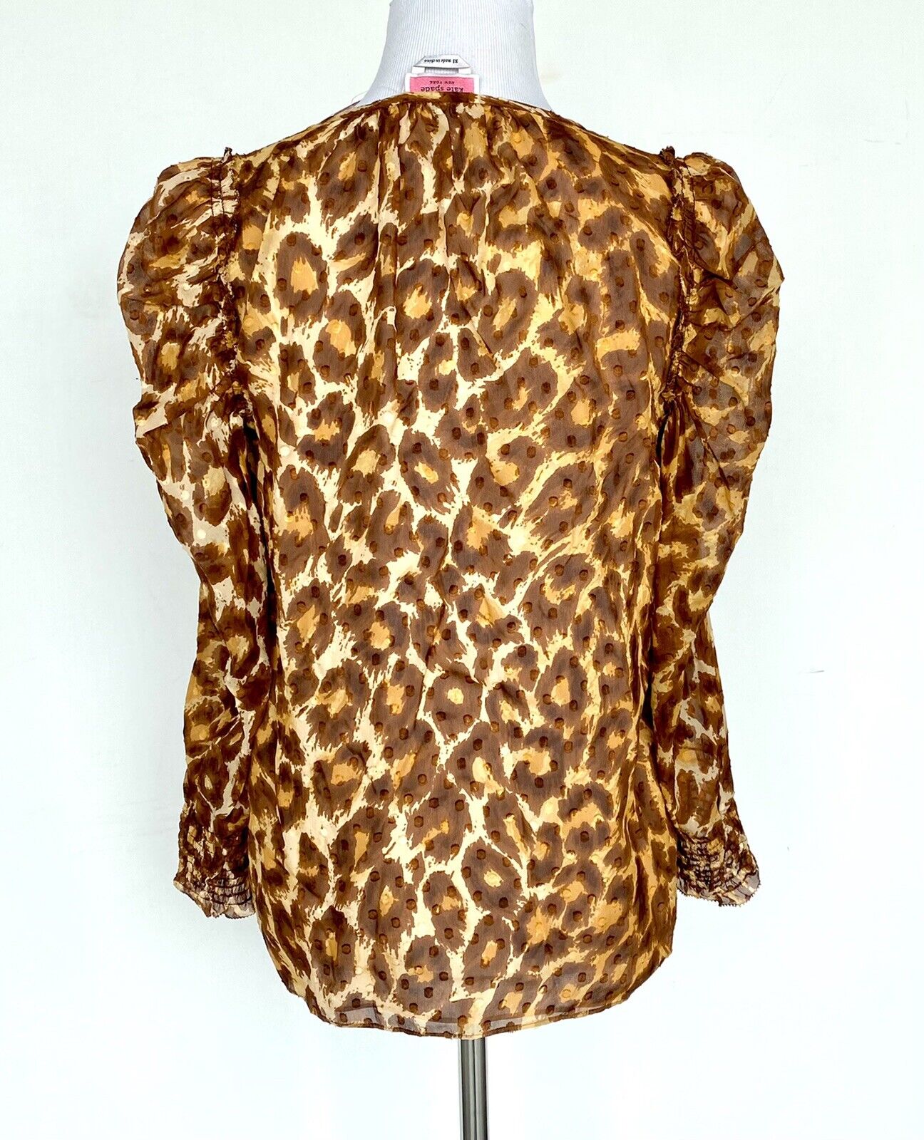 Kate Spade 100% Silk Animal Print Blouse NWT Retail $328  Price $115 Size S