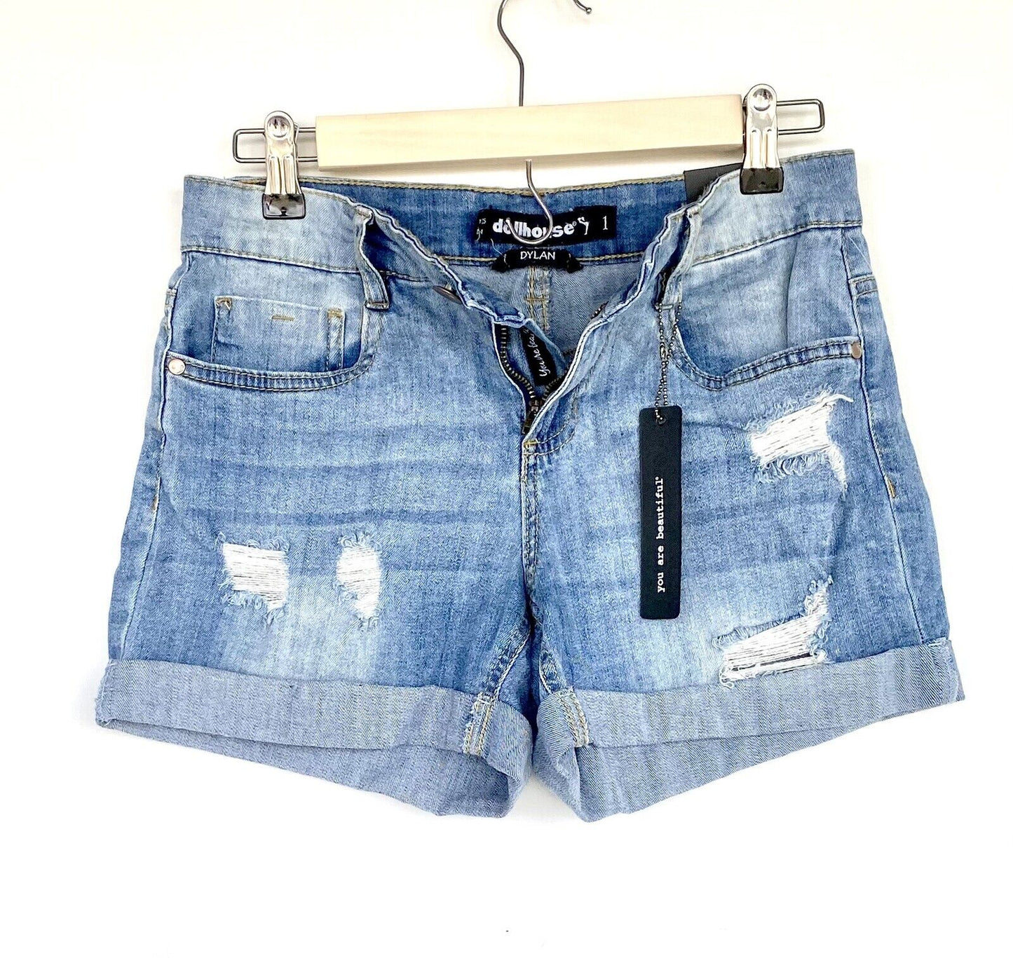 Dollhouse cut off rolled cuff shorts $39 Size 25 Distressed NWT