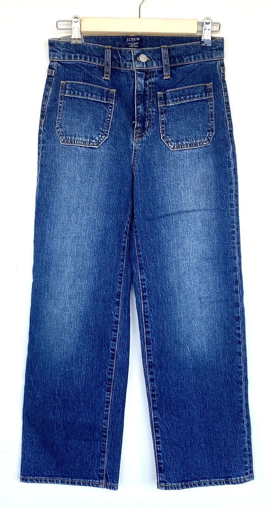 J.Crew Slim Wide Leg Patch Pocket Jeans NWT Price $79.50 Size 25