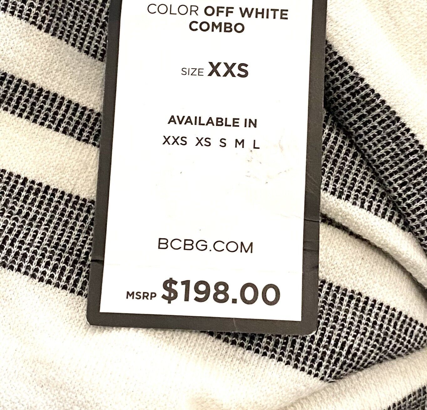 BCBG MaxAzria Twist Front Stripe Dress Retail $198 Price $95 Size XXS NWT