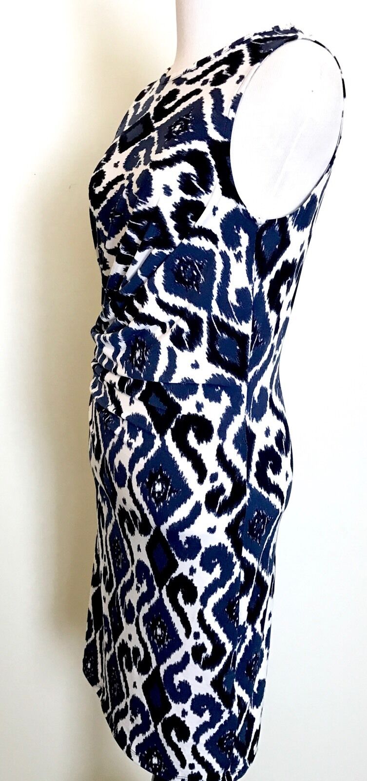 Michael Kors Blue And White Side Drape Dress. NWT Retail $130 Price $66 Size XS