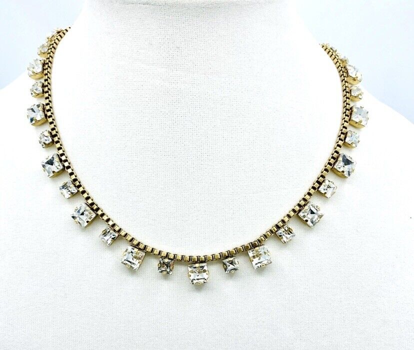 J Crew Deco Square Crystal Statement Necklace. Retails $49.50 Price $33 NWT