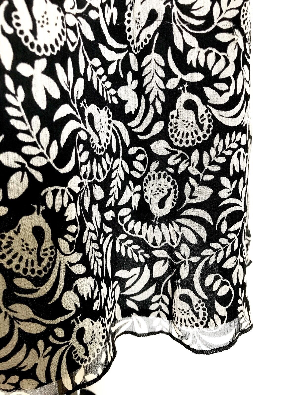 Anna Sui Black 100% Silk Frill Dress. NWT Price $69 Size M