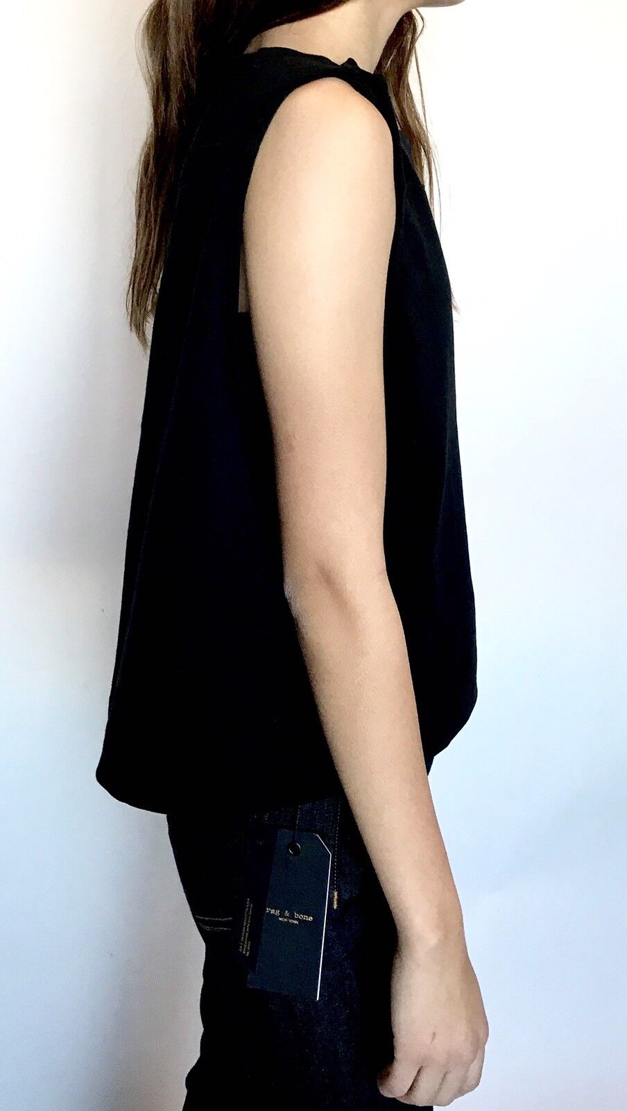 Rag And Bone Black Brit Crop Top. Size M Retail $150 Price $69 NWT