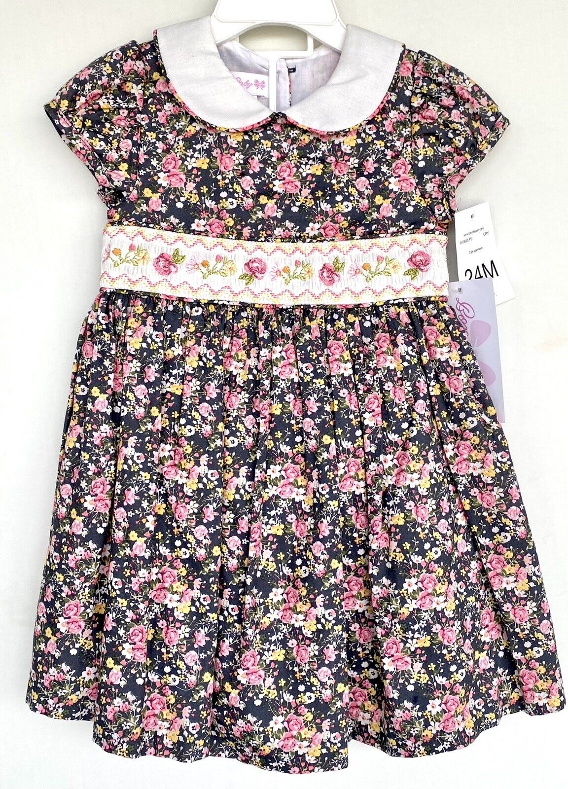 Bonnie Baby Vintage Style Smocked 2 Pc Dress & Panties 24 M Retail $54 Price $39