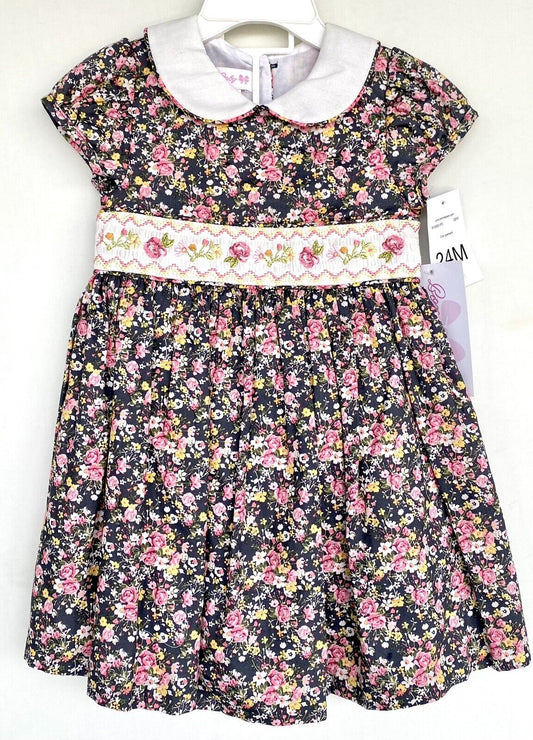 Bonnie Baby Vintage Style Smocked 2 Pc Dress & Panties 24 M Retail $54 Price $39