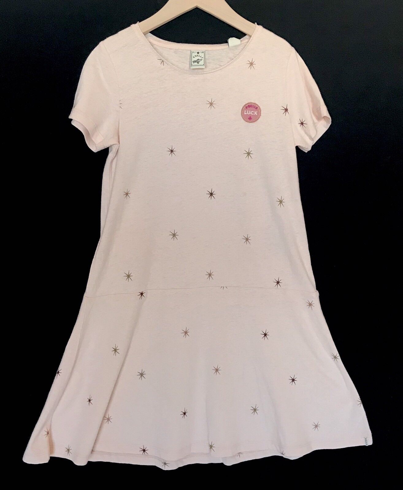 Scotch R'Belle Pink Star Linen & Cotton Dress. NWT Age 10 Retail $72 Price $39