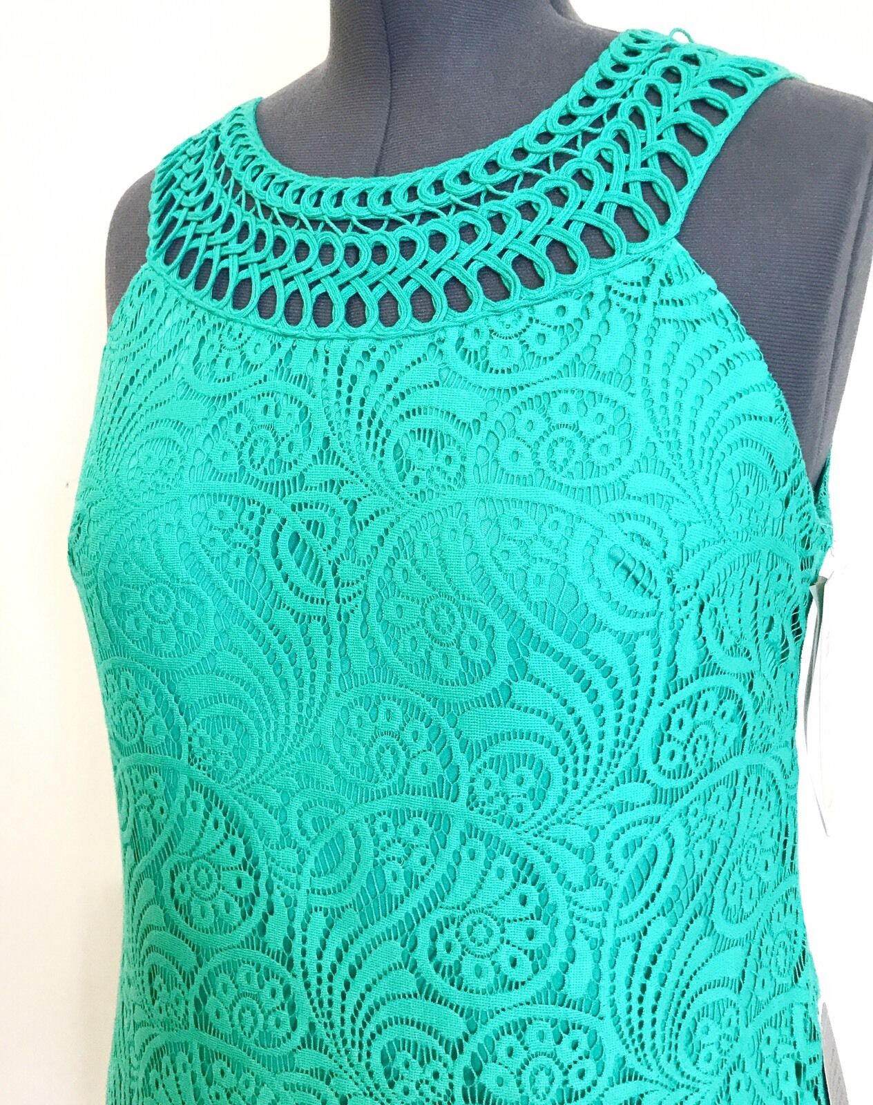 Eliza J Pink Jade Green Lace Shift Dress NWT Retails $148 Price $68 Size 12