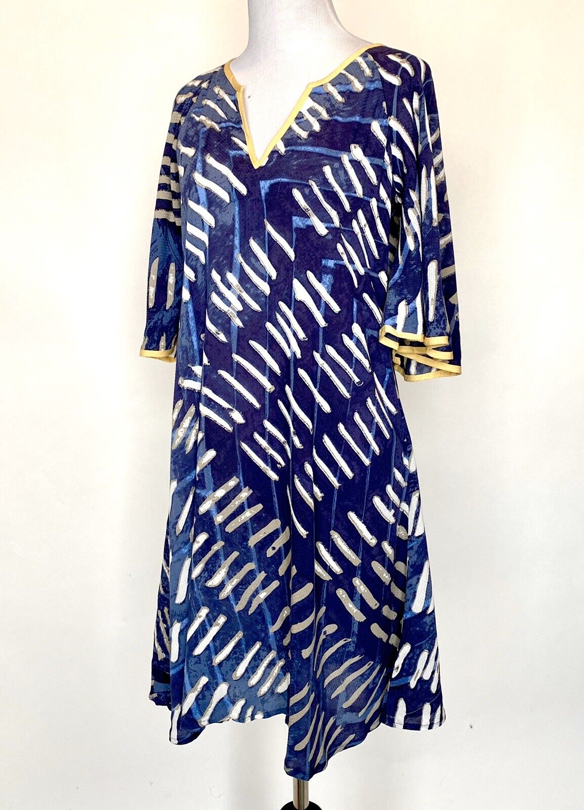 Nic + Zoe Blue & White Shift Dress / Coverup NWT Size XS Retail $178 Price $43