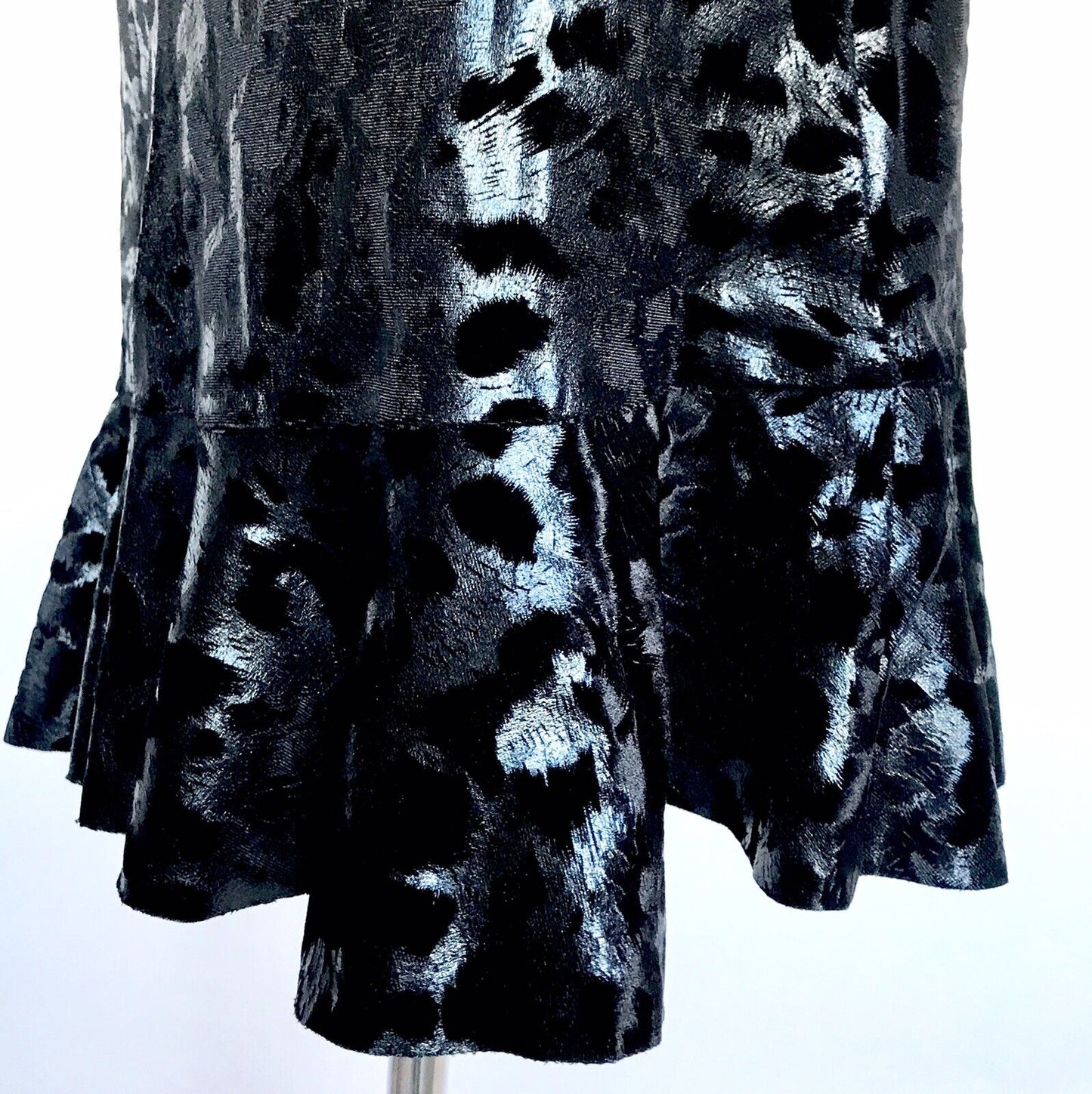 Aqua NWT Dress Black Velvet Ruffle Skirt Stretch Dress XS Retail $88 Price $42