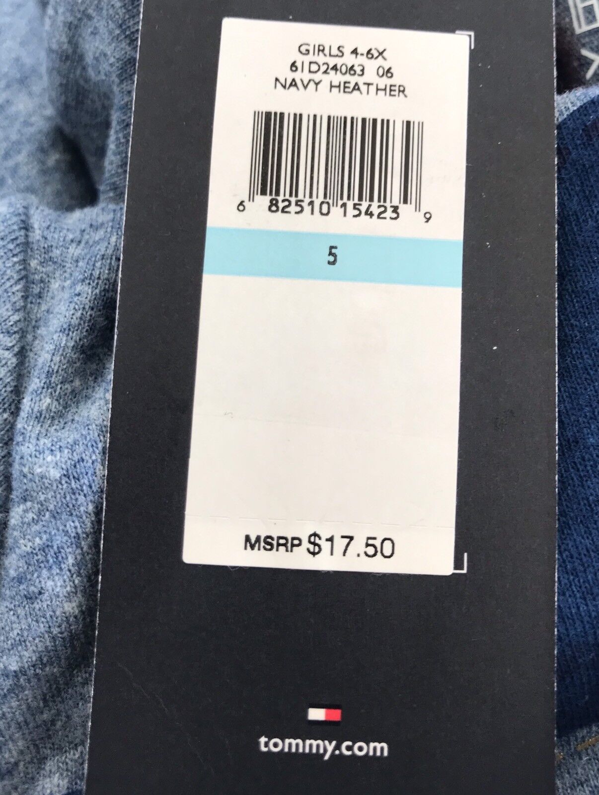 Girls Tommy Hilfiger Girls Navy Heather Tee Retails $17.50 Price $13 NWT