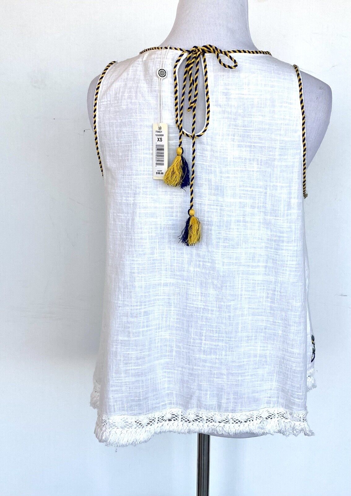 Max Studio Embroidered Muslin Cotton Tunic Size XS Retails $98 Price $38 NWT
