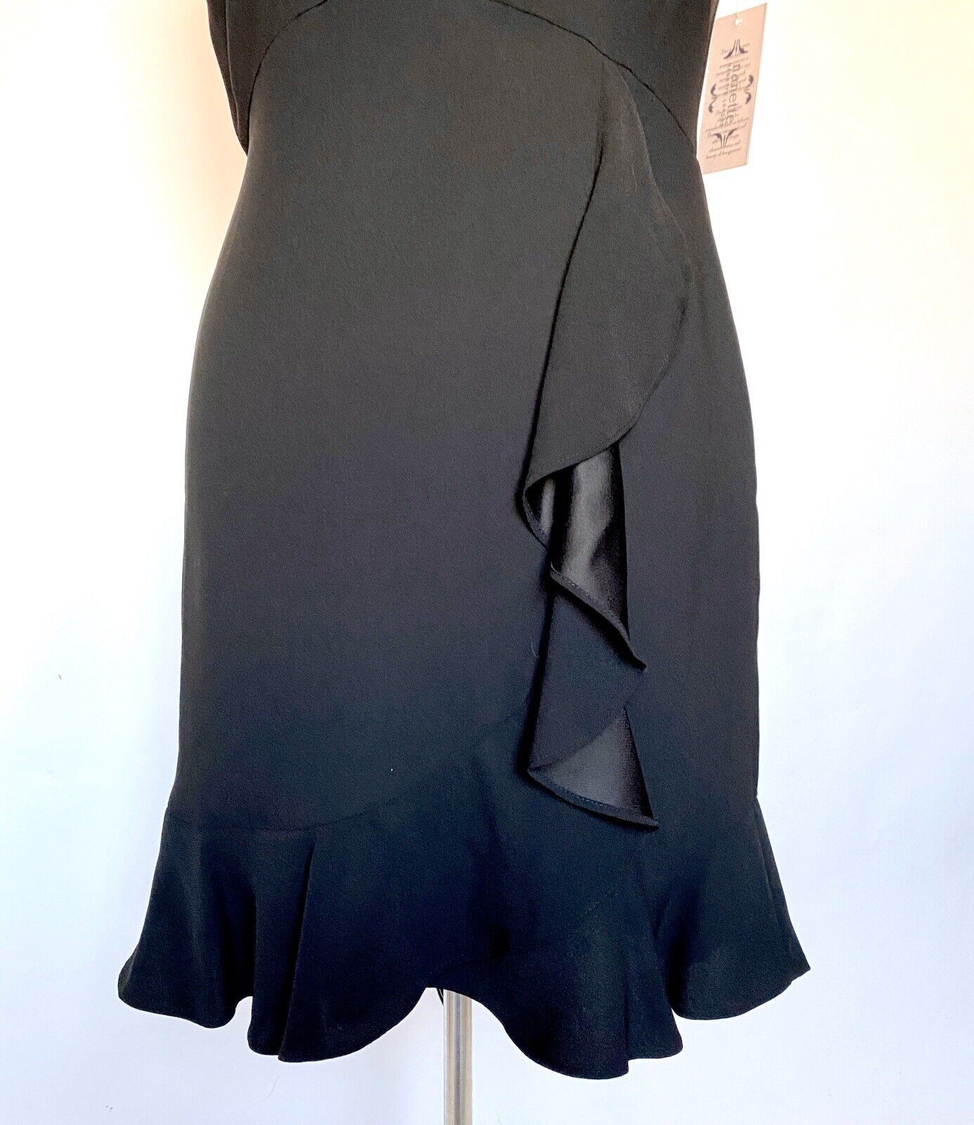 Nanette Lepore Black Ruffle Skirt Dress NWT Size 10 Retail $119 Price $59