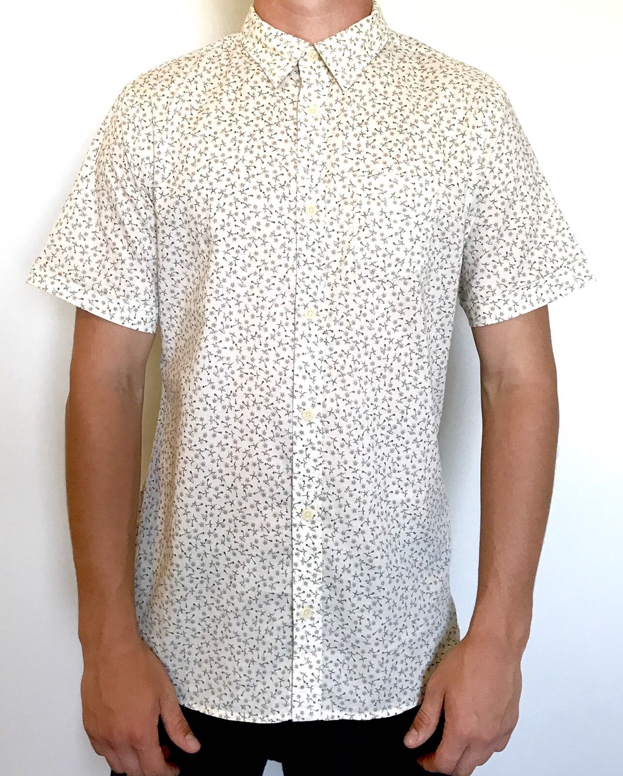 AllSaints Avoca Short Sleeve Ecru Shirt.Retail $140 NWT Price $65 All Saints XS