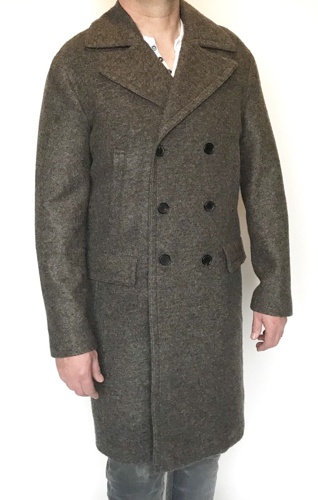 AllSaints Fyfe Coat Wool Mix Size 38 M Retail $700 Price $280 NWT