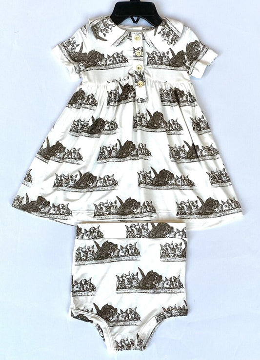 Kate Quinn Bamboo Peter Pan Collar Dress & Bloomers Retail $46 Price $36 6-12 M