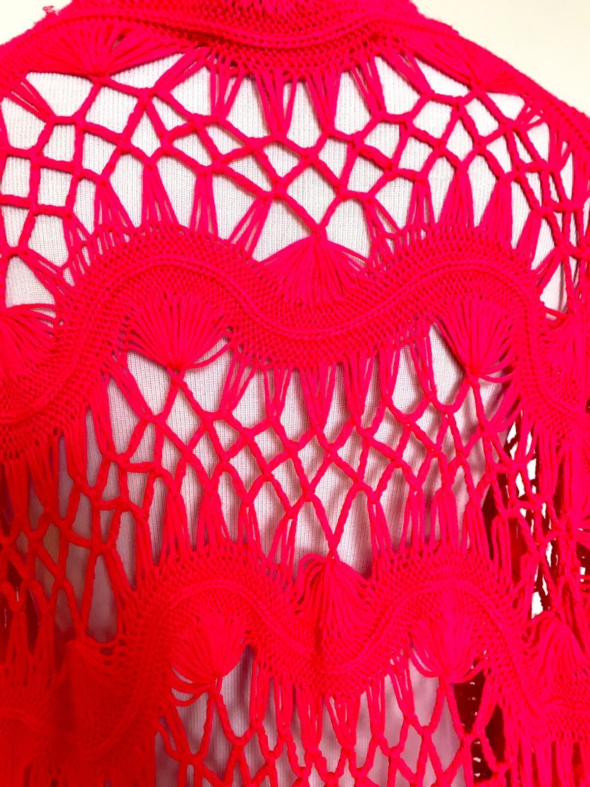 Superdry Red Crochet Cardigan / Cover Up  Size M Retail $54.50 Price $42