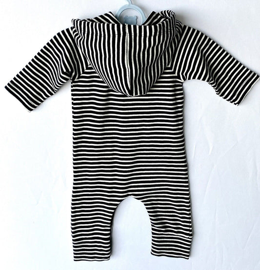 Kate Quinn Organic Cotton Stripe Hooded Jumpsuit Retail $38 Price $28 0-3 M