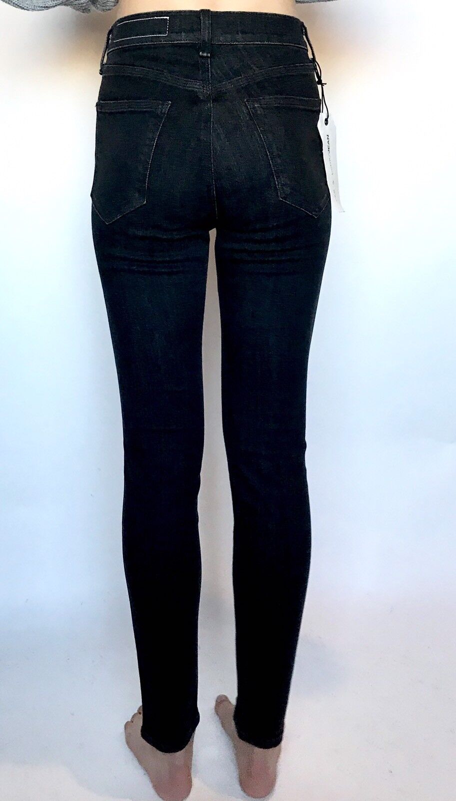 Rag & Bone Ariel Yvonne Lace Up Jeans. Sz 25 Retail $295 Price $124 NWT Black